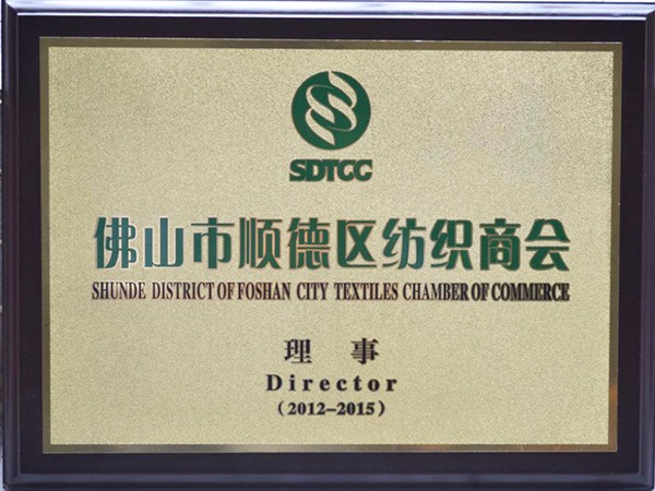征途国际pg-2012年获顺德政府颁发“佛山纺织商会理事单位”
